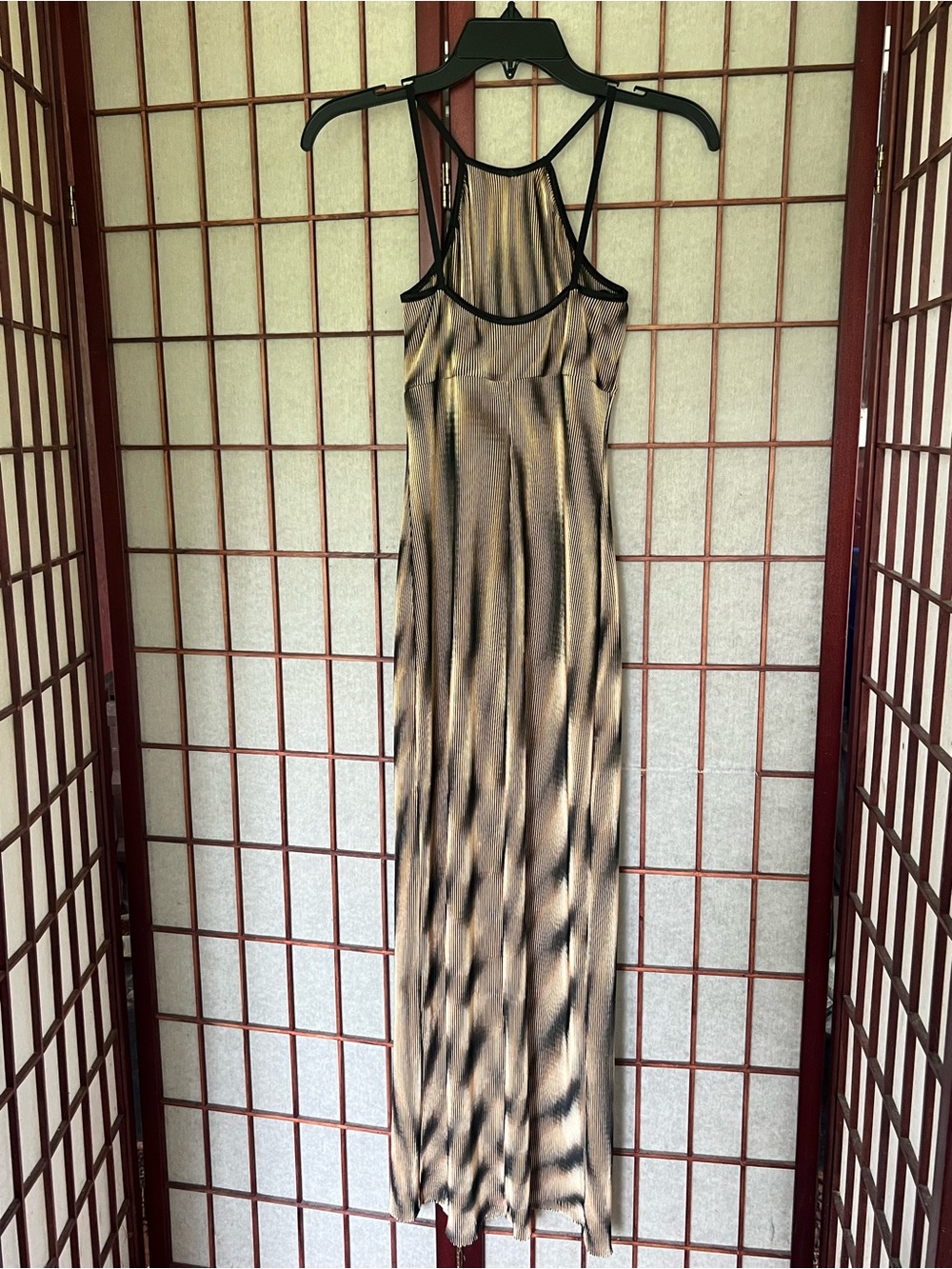 Urban Girl Black and Gold Strappy Maxi Dress